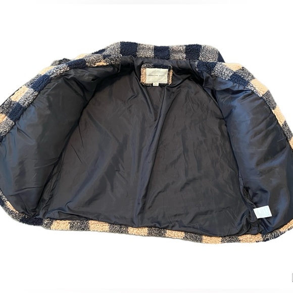 American Eagle Outfitters Navy and Beige Teddy Jacket - Picture 3 of 9